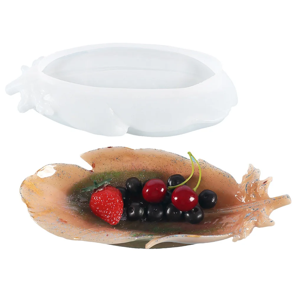 

DIY Crystal Storage Box Epoxy Mold, Mirror Feather Jewelry, Fruit Tray, Silicone Product Made From Resin