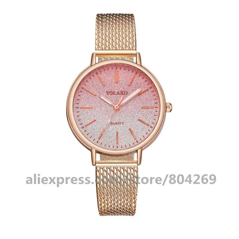 Women's Watch Fashion Quartz Rose Gold PVC New Quartz Clock Ladies Wristwatches Bracelet Wrist Watches For Women
