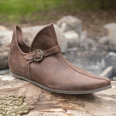 Мужские кожаные ботинки среднего возраста ботильоны в викторианском стиле эпохи