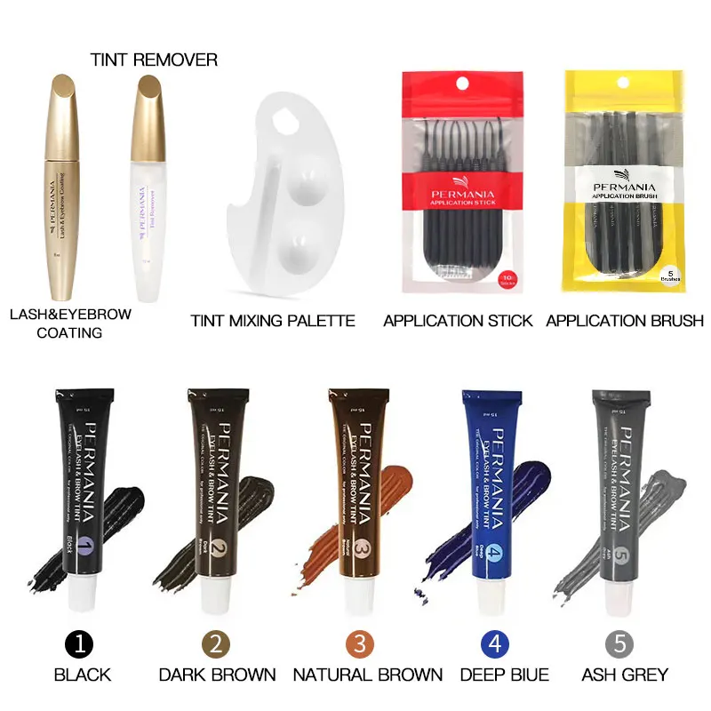 

Permania Dye Eye Lash Eyebrow Eyelash Tint Super Durable Set Long Lasting Mascara Enhancer Tattoo Pen Waterproof Makeup Cream
