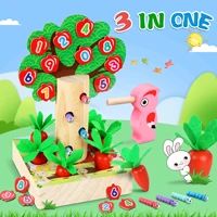 childrens arithmetic toy woodpecker apple tree radish bug magnetic toys for girl boy birthday xmas gift cognition toy