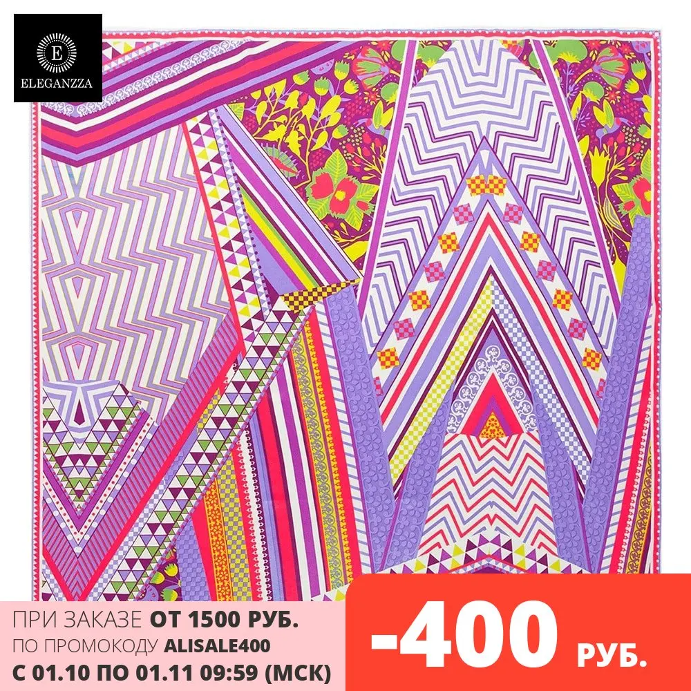 Платок Eleganzza жен. шелк 90х90 E04-7156 | Аксессуары для одежды