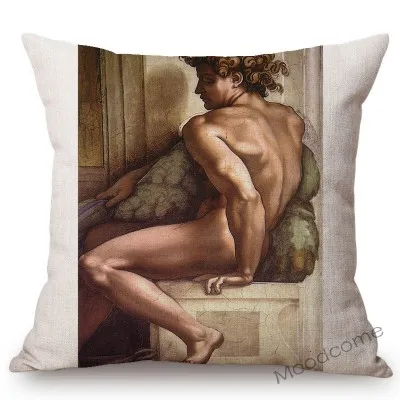 Michelangelo итальянский Ренессанс генезис последнее решение Давид знаменитая картина маслом Художественная диванная Подушка Чехол для подушки