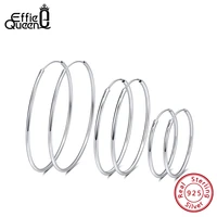 effie queen sterling silver women earrings 30cm 40cm 50cm big circle hoop earring silver 925 jewelry fashion brincos 2019 be146