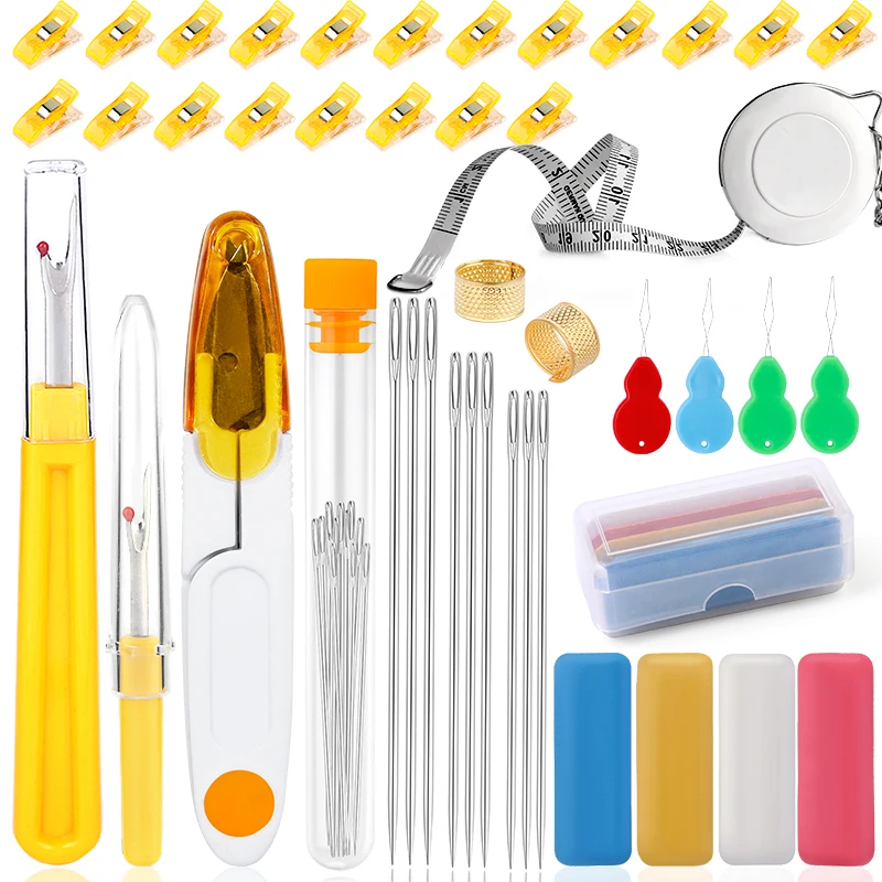 

LMDZ Hand Sewing Tool Set Sewing Scissors Plastic Clip Threader Tape Measure Ripper Thread Chalk For Sewing Accessories