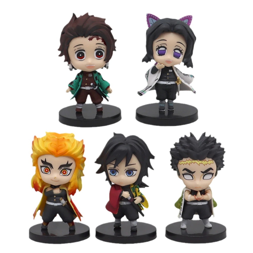 

Demon Slayer Kanroji Mitsuri Kochou Shinobu Q Version Two Series Anime Action Figure GK 6CM PVC Statue Figma Toys For Children