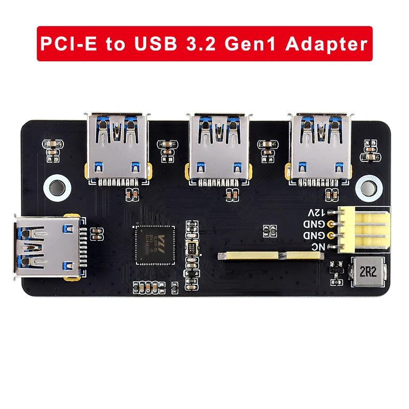 

Raspberry Pi CM4 PCIe to USB 3.2 Gen1 Adapter 4 High Speed USB Port Chip Power Header for Raspberry Pi Compute Module 4 IO Board