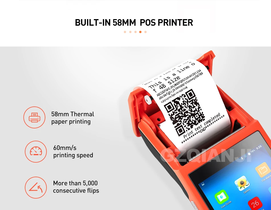 V1 Androis pos-терминал принтер PDA беспроводной Bluetooth и Wifi Android система с термопринтером Встроенный и сканер камеры
