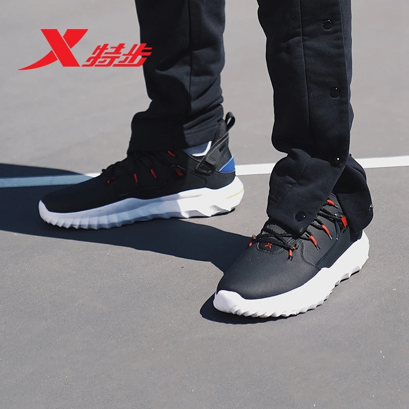 Xtep Men's High Top Basketball Shoes Autumn Winter Non-slip Shoes Men's Comfortable Breathable Sports Shoes 881419129517