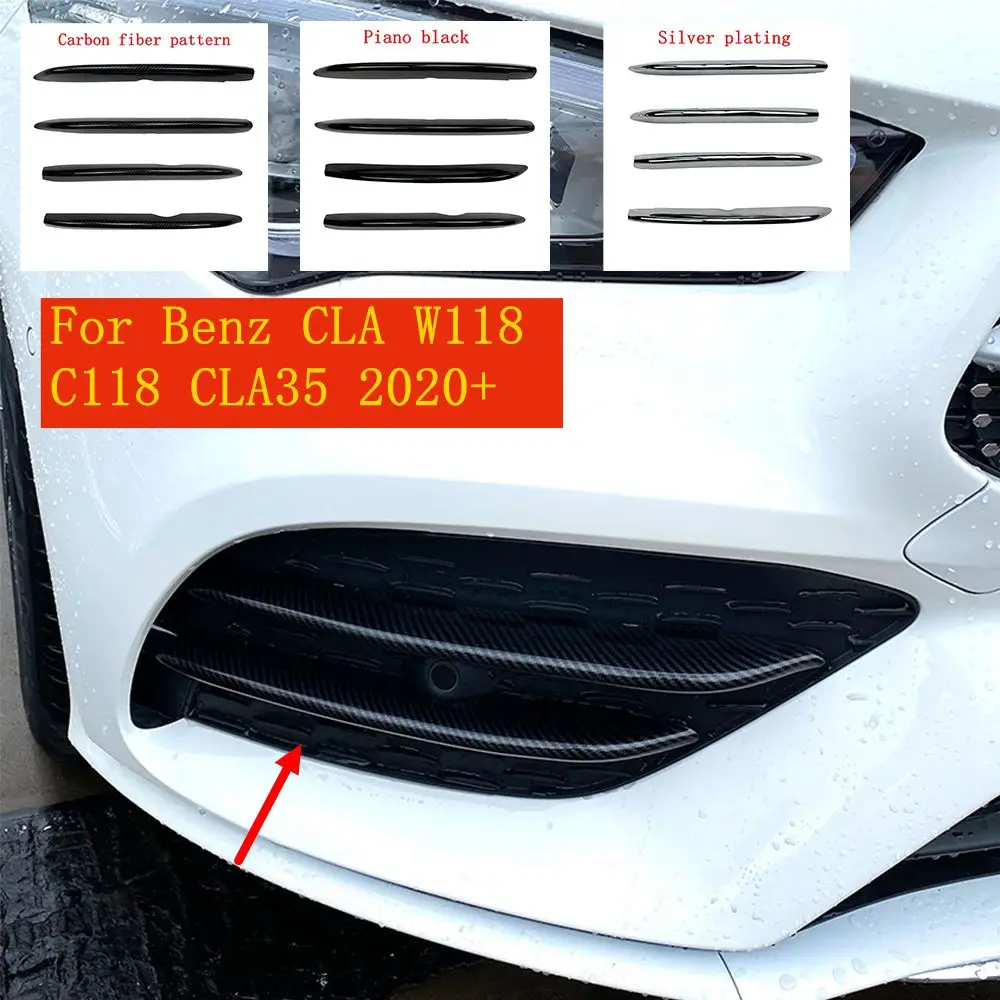 

4 шт., сплиттер для переднего бампера, Вентиляционная решетка для Mercedes Benz CLA W118 C118 CLA35 2020 + автомобильные аксессуары