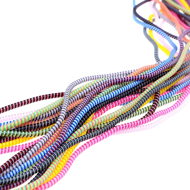 Spring Twine For Iphone Android USB Earphone Cover 1.4m 1/4pcs Cable Protector Bobbin Winder Data Line Case Rope Protection | Электроника