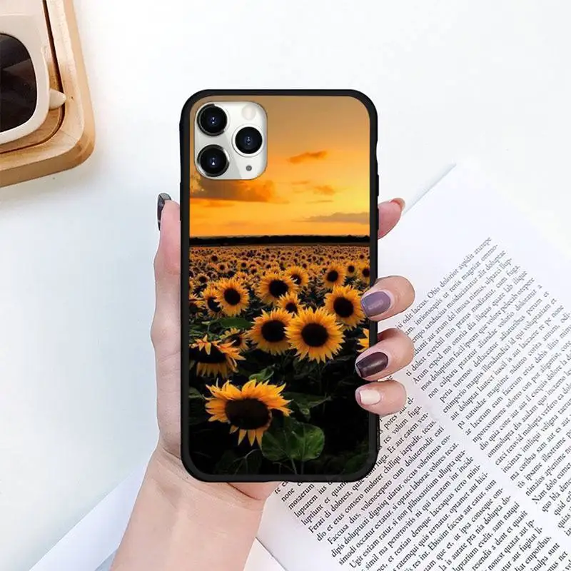 

Yellow sunflower flower Phone Case for iPhone 11 12 pro XS MAX 8 7 6 6S Plus X 5S SE 2020 XR mini