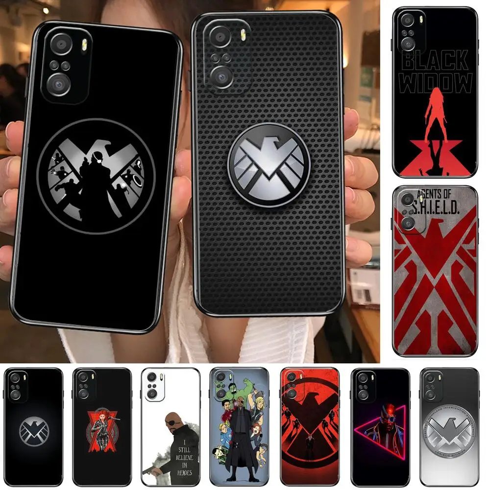 

Marvel S.H.I.E.L.D. For Xiaomi Redmi Note 10S 10 9T 9S 9 8T 8 7S 7 6 5A 5 Pro Max Soft Black Phone Case