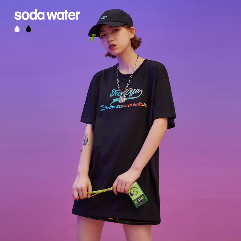 SODAWATER Girl Harajuku футболка уличная camiseta hombre для девочек Homme 100% Хлопковая женская