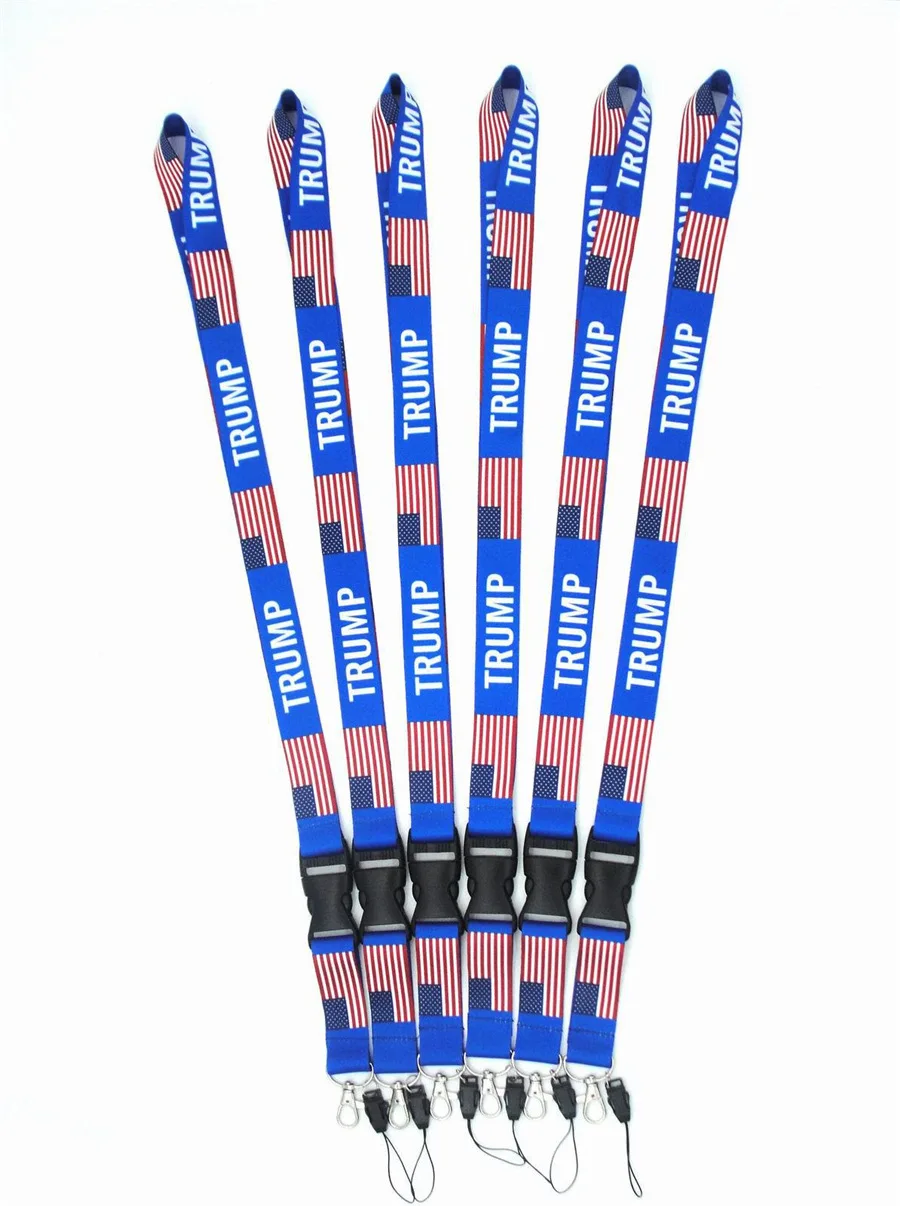 Двухсторонний шнурок с логотипом американского флага принтом Трампа шейный