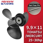 Подвесной винт 9,9x11 для Tohatsu Mercury Nissan, 25 л.с., 28 л.с., 30 л.с., лодочный мотор 9,9*11, Пропеллер из алюминиевого сплава, 3 лопасти, 10 шпаней