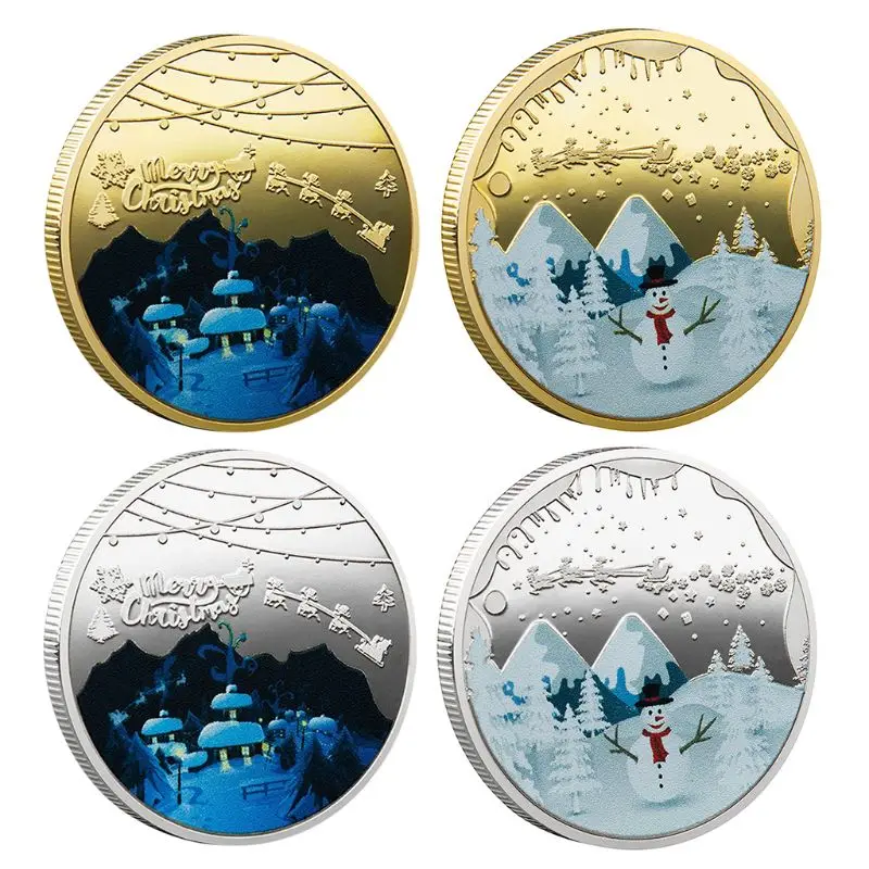 

Счастливого Рождества снеговик позолоченная Посеребренная коллекция монет сувенир вызов с новым годом подарок высокое качество и соверше...