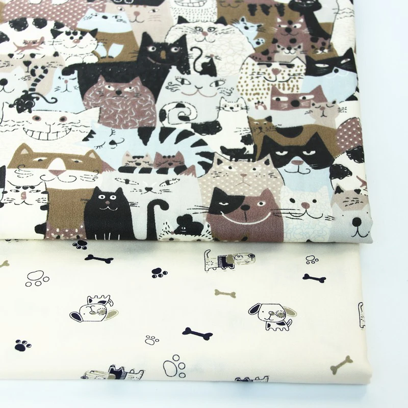 Хлопковая ткань с рисунком кошек и собак детское постельное белье декоративный