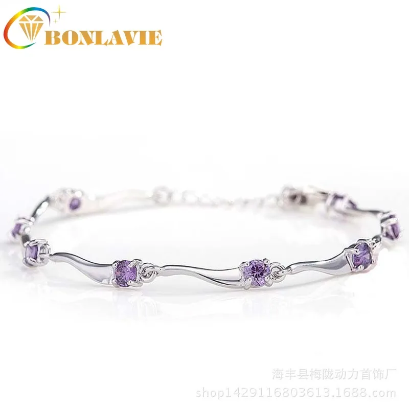BONLAVIE орнамент браслет из бамбука Женская мода простой серебряный День рождения