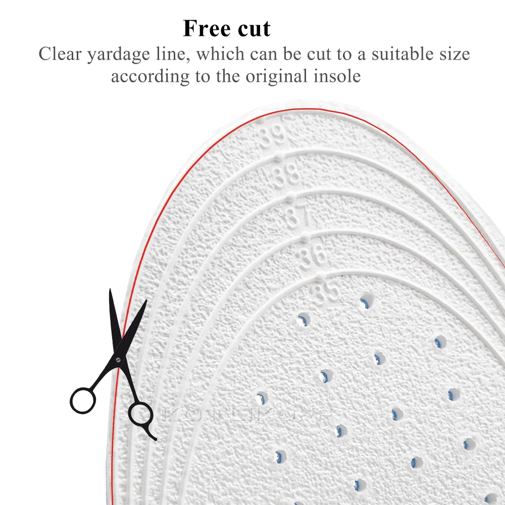 KOTLIKOFF 1.5-3.5cm Height Increase Insoles Breathable High-Elastic Sport Sole Pad Heel Insert Taller Support Absorbant Foot Pad