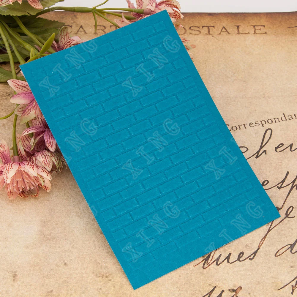 Прибытие нового кирпичной стены фон Декорация 3D Пластиковый вытискивания папки DIY Фотоальбом Бумага Ремесло Сделайте свадебную открытку Поставки.