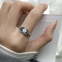 small daisy flower retro hong kong flavor simple cute wild index finger niche design trend rings female
