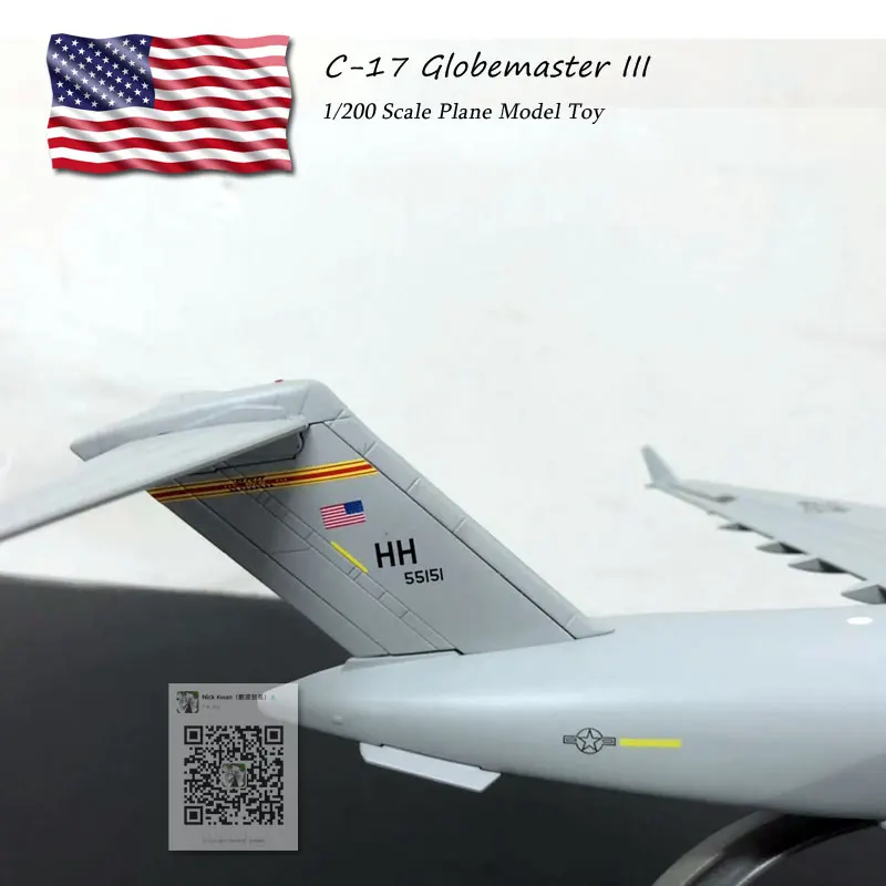 WLTK 1/200 весы C-17 Globemaster III Strategic и Tactical Airlifter литой под давлением металлический армейский самолет модель игрушка для коллекции
