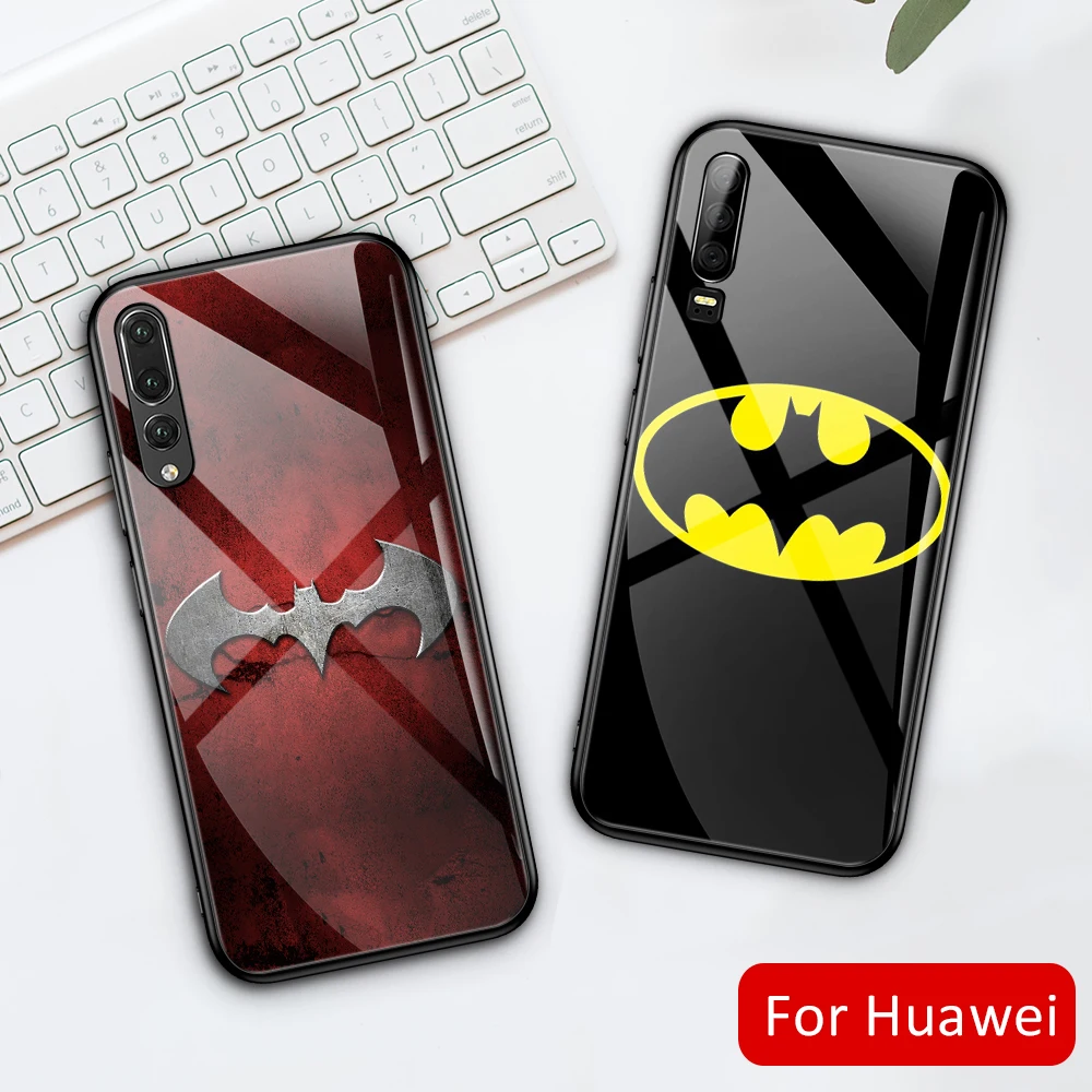 Чехол для Huawei P20 Lite стеклянный чехол с Бэтменом P9 P10 plus P30 pro Mate 9 10 20 30 сделай