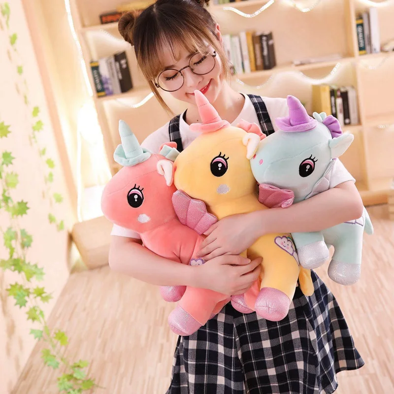 

New 1pc 25cm/35cm Kawaii Unicorn Plush Toys Stuffed Animal Horse for Children Soft Doll Home Decor Lover Birthday Gift AP