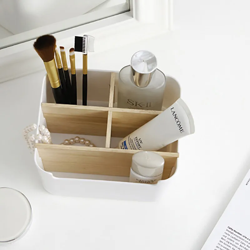 Столешница пластиковая коробка для хранения с деревянной перегородкой