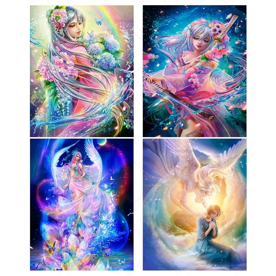 

5D Diy Diamond Painting Cartoon Fairy Dream Girl Square Diamond Embroidery Set Mosaic Art Picture Diamond Home Decoration Gift