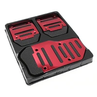 3pcs non slip car aluminum manual transmission red pedal cover set kit brake clutch accelerator red car styling car pedal pads