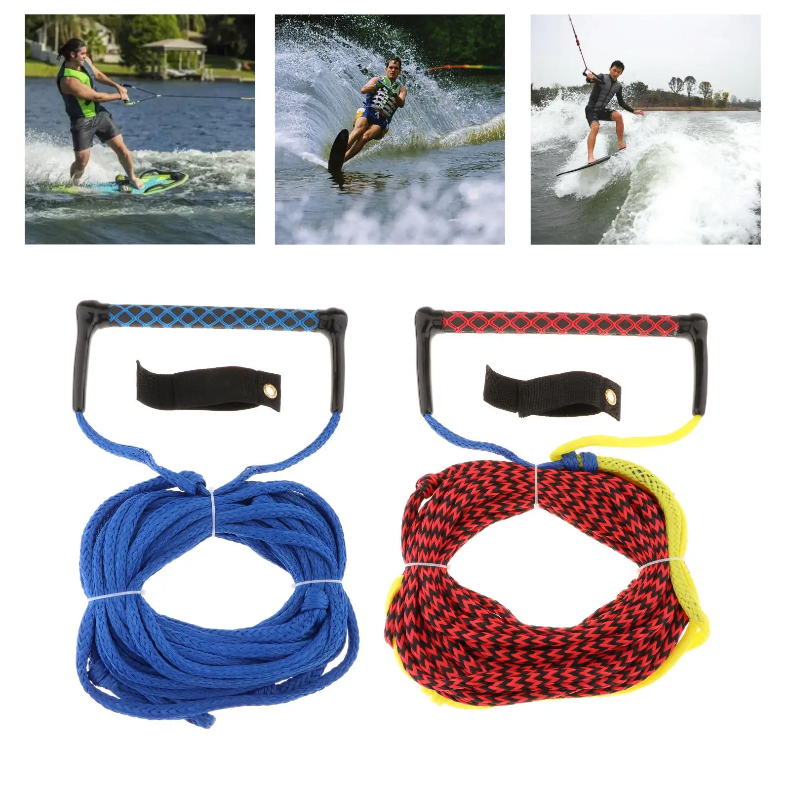 

75ft Water Skiing Rope Kneeboard Floating Surf Rope with Handle Floatable Wakeboard Surfing Tow Ropes Wakesurf Rope Water Sport
