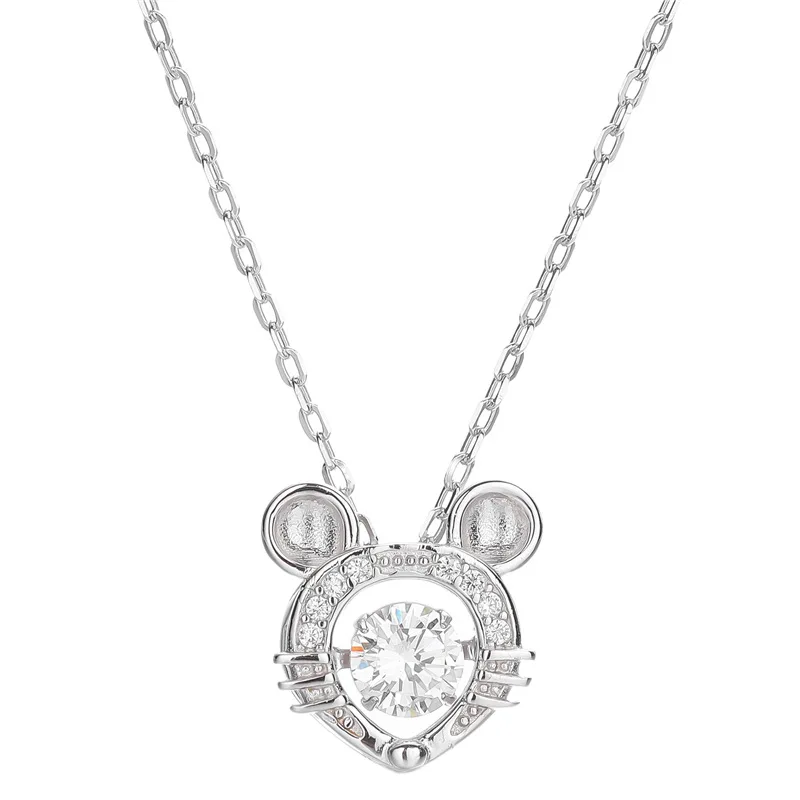 

Sodrov Cute Animal Necklace for Women Silver 925 Sterling Mouse Pendent Necklace Women Jewelry