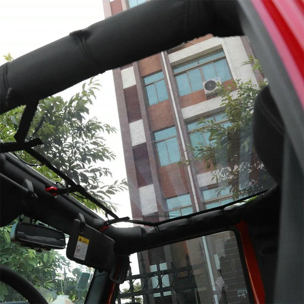 Mesh Sunshade Fit for Jeep 2007- Jeep Wrangler JK JKU Jeep JK Front Shade Plain Protection Heat Shield Windshield Visor