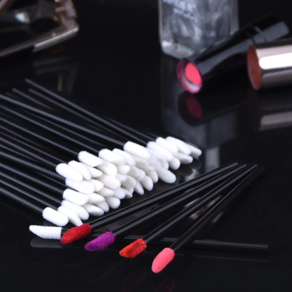 

Wholesale Disposable Flocked Lip Brush Lipgloss Applicator Cheapest Lip Gloss Wand Makeup Brush Fast Shipping