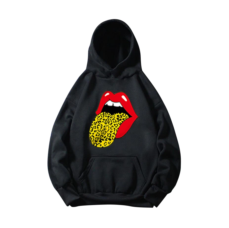 Women Fleece Hoodies Lady Streetwear Sweatshirt Female White Black Winter Warm Hoodie Outerwear