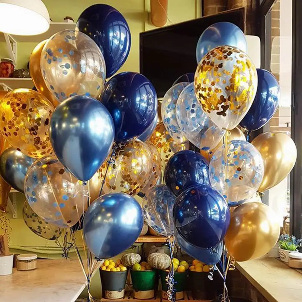 15 шт. светящиеся синие чернила латексные шары темно-синий гелиевый воздушный шар