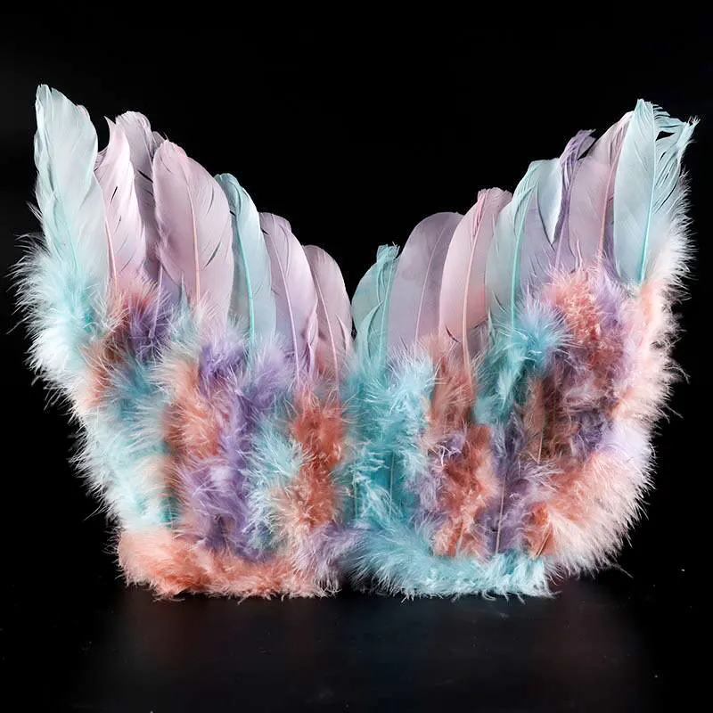 Красочные Крылья единорога пера для девочек сцены Детская фотография радужные