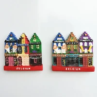 europe and belgium classic street view three dimensional refrigerator magnet tourist souvenir magnet sticker