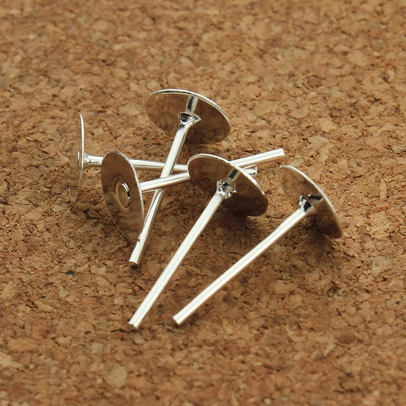 

200pcs/lot Wholesale 4mm 6mm 8mm 10mm Antique Bronze/Gold/Silver/Rhodium Earring Stud Ear Nail Iron Flat Base Jewelry Finding