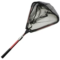 aluminum alloy nylon fishing landing net retractable folding handle portable collapsible mesh fishing cap net