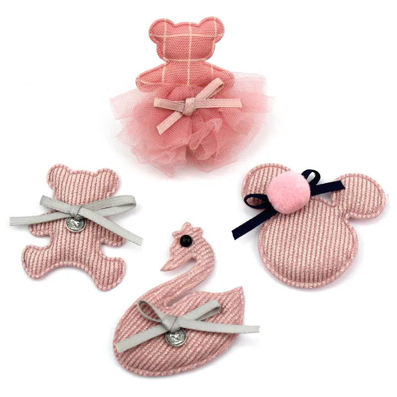 12 шт. детская шпилька ручной работы с аппликацией в виде головы лебедя медведя и