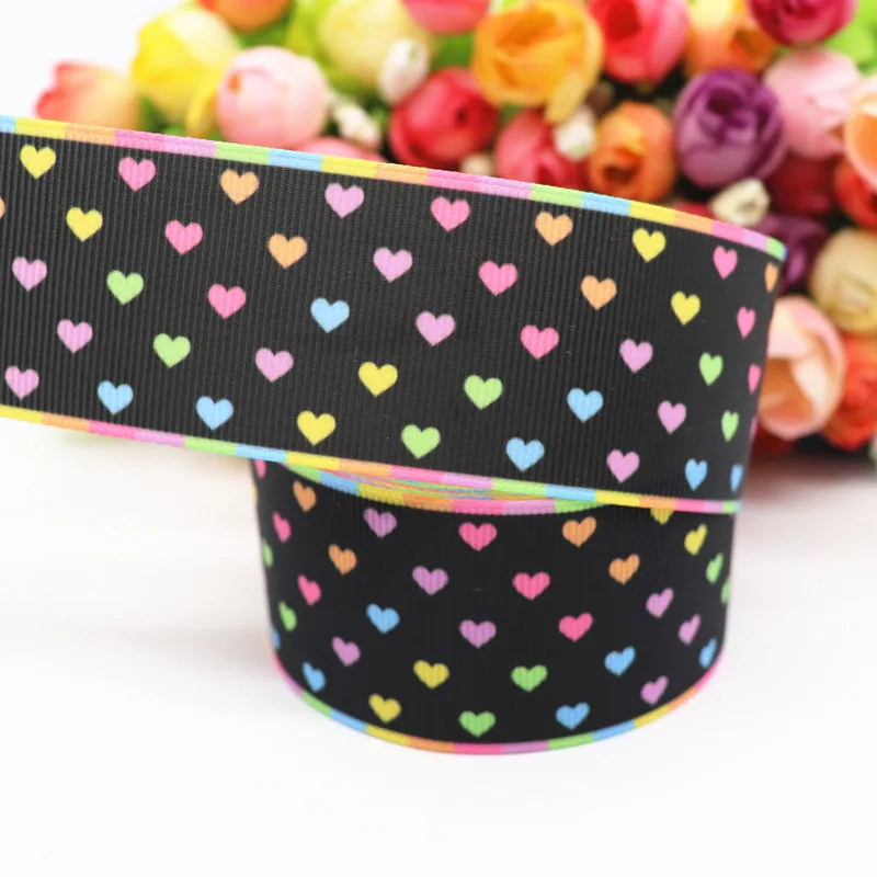 10 Yards 1.5'' 38MM Peach Heart Printed Grosgrain Ribbons For Hair Bows DIY Handmade Materials Y19091204 | Дом и сад