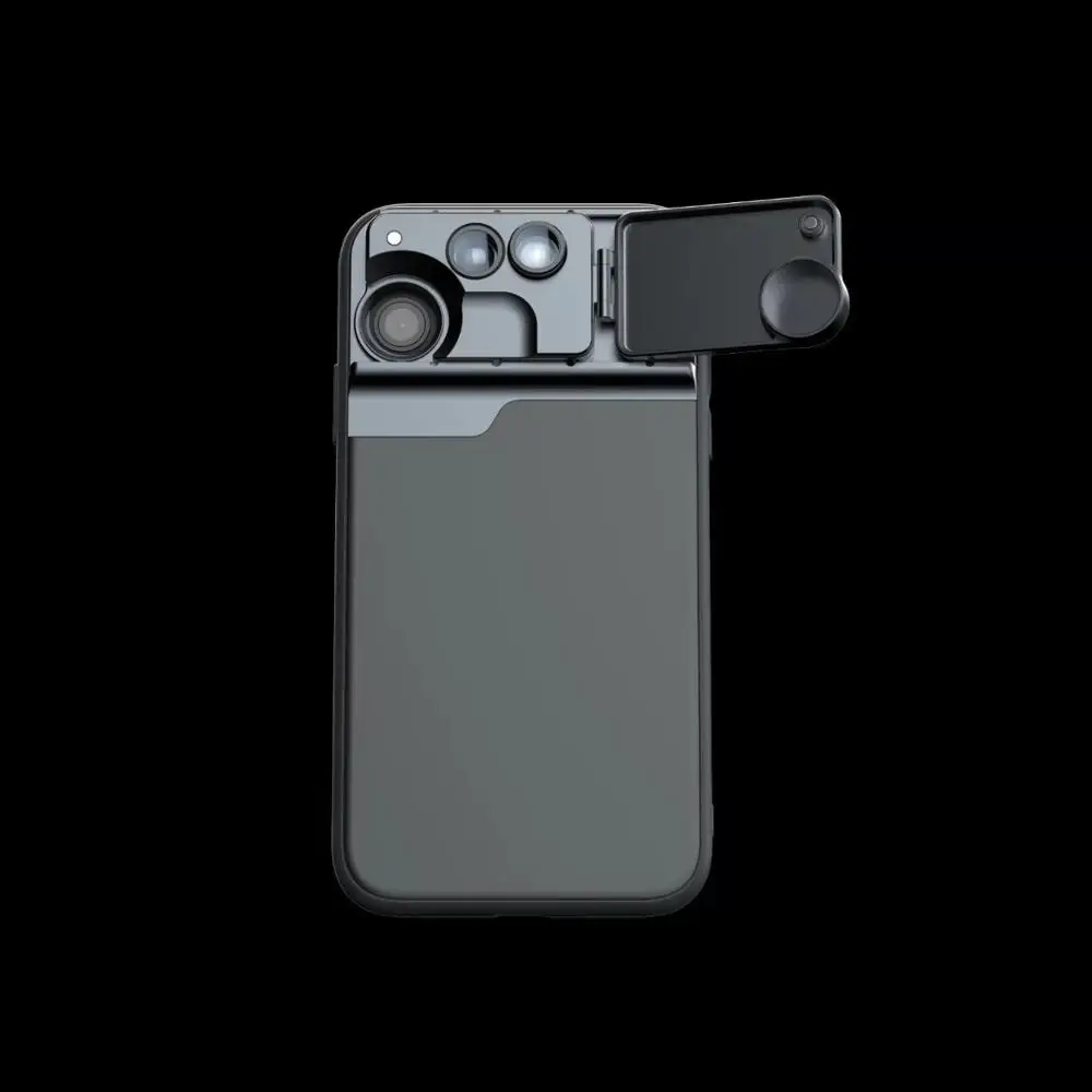 for iphone 11 PHOLES 6 в 1 объектив с чехол для iphone X Xs XR Max Макро Рыбий глаз широкоугольный телеобъектив Bluetooth Чехлы для объективов 7 8 Plus - Цвет: for iphone 11