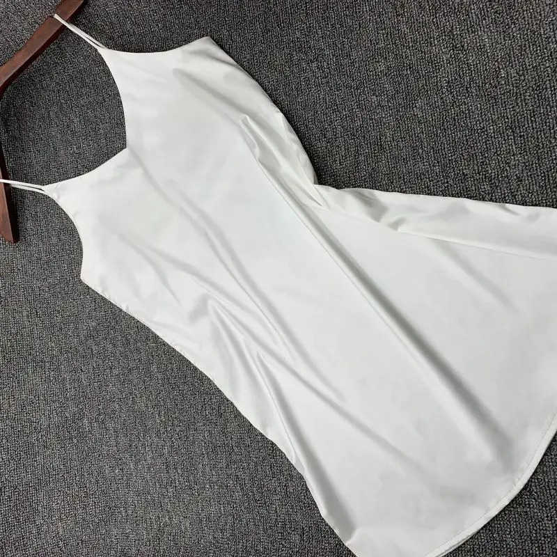 Женская атласная майка длинное атласное платье короткий топ кружевной белый