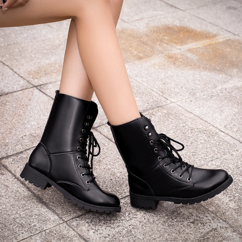 

Autumn Shoes Women Ankle Boots Ladies Platform Wedges Shoes Winter Women Shoes Ankle Strap Female Botas Mujer Large Size 35-42