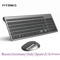 russiaspainusafranceitalygermany layout 2 4 ghz ultra thin portable wireless keyboard mouse full size 2400 dpi mouseblack