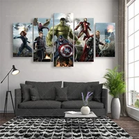 marvel superhero movie 5 pieces canvas painting and print avengers film poster iron man wall art picture living bedroom decor
