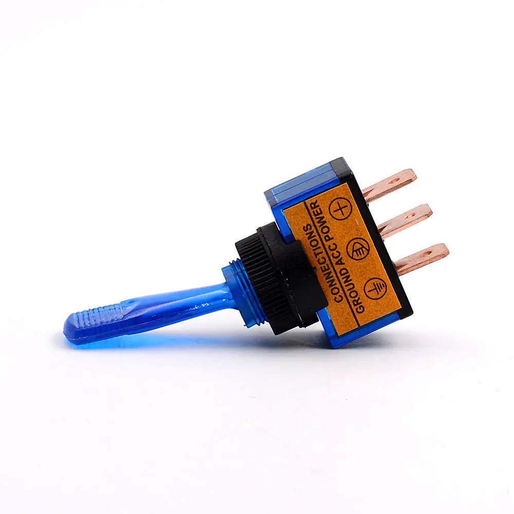 5 шт./лот светодиодная синий кнопочный переключатель кулисный управления 12V 20A